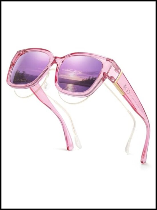 Polarized Fit Over Square Wrap Around Sunglasses UV400 Protection main image 4